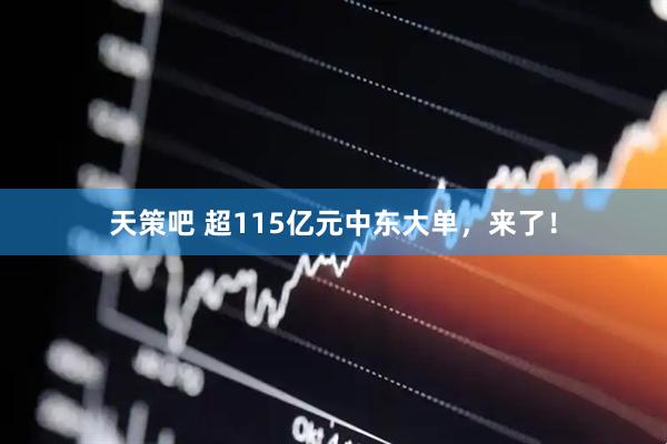 天策吧 超115亿元中东大单，来了！