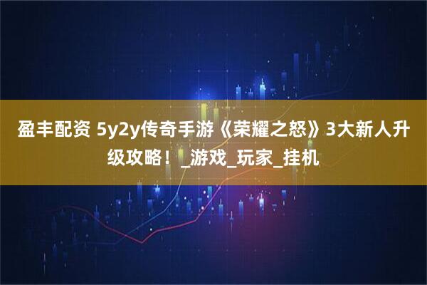 盈丰配资 5y2y传奇手游《荣耀之怒》3大新人升级攻略！_游戏_玩家_挂机